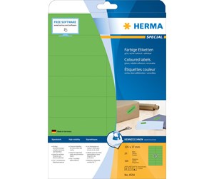 Papir, Fotopapir & Etiketter - HERMA Coloured labels A4 105 x 37 mm green removable - 4554