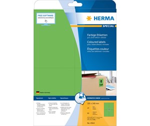 Papir, Fotopapir & Etiketter - HERMA Coloured labels A4 105 x 148 mm green removable - 4564