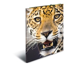 Mapper & Ordrebrett - HERMA Elasticated folder A4 PP Leopard - 7137