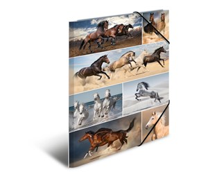 Mapper & Ordrebrett - HERMA Elasticated folder A3 cardboard horses - 19217