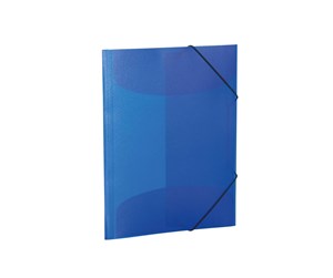 Mapper & Ordrebrett - HERMA Elasticated folder A4 PP translucent dark blue - 19507