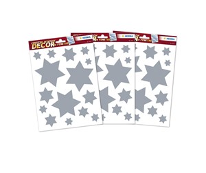 Dekorasjon - HERMA Set window pictures christmas stars silver - 15547