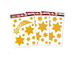 Dekorasjon - HERMA Set window pictures christmas stars gold - 15545