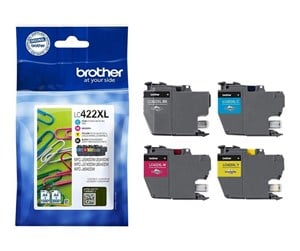 Printertilbehør blekk/toner - Brother LC 422XL Ink (Black Yellow Cyan Magenta) 4-Pack - Blekkpatron Blå - LC422XLVAL