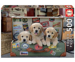 Puslespill - Educa 500 Puppies in the Luggage Tre - 017645