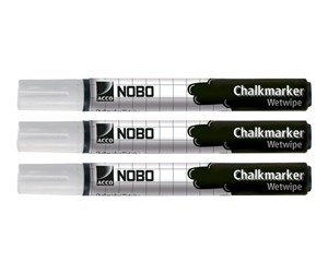 Skrive- & Tegneverktøy - Nobo Chalkmaker - marker - white (pack of 3) - 34438398