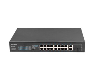 Switch/splitter - Lanberg RSFE-16P-2C-250 - switch - 16 ports - unmanaged - rack-mountable - RSFE-16P-2C-250