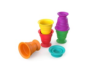 Babyleker - kidsii Stack & Squish Cups™ Sensory Stacking Toys - BE-12494