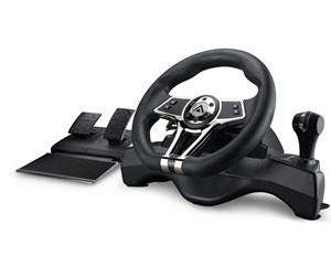 Spill - Tilbehør - Kyzar PlayStation Steering Wheel - Steering wheel & Pedal set - Sony PlayStation 4 - 4260122886586