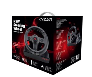 Spill - Tilbehør - Kyzar Switch Racing Wheel - Steering wheel & Pedal set - Nintendo Switch - 4260122886593