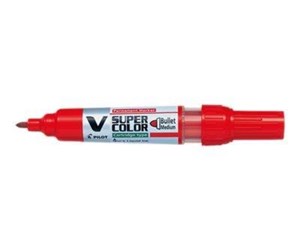 Skrive- & Tegneverktøy - Pilot Pen V-Super Color Medium Tip Bullet Marker - Red - SCA-VSC-M-BG-R