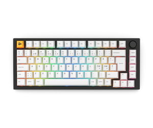 Tastatur - Glorious GMMK PRO 75% Pre-built ISO - Nordisk - Black - Gamingtastatur - Uten numpad - Nordisk - Hvit - GLO-GMMK-P75-FOX-ISO-B-N