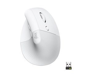 Mus - Logitech Lift for Business - Right Handed - Off-white - Ergonomisk mus - Optisk - 6 - Hvit - 910-006496