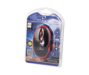 Mus - Esperanza Titanum Wireless Optical Mouse 2.4GHz 3D USb Vulture Red - Mus - Optisk - 3 knapper - Rød - TM116R