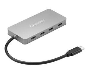 USB-hub - Sandberg USB-C to 4 x USB-C Hub USB-hub - USB 3.1 - 4 porter - Grå - 136-41