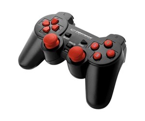 Spill - Tilbehør - Esperanza Gamepad PC USB Warrior Black/Red - Controller - PC - EGG102R