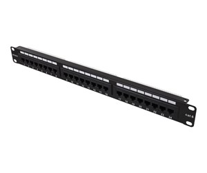 Tilbehør - Deltaco PAN-108 UTP patchpanel 24xRJ45 Cat6 Krone-"connecter" 1U 19" metal - PAN-108