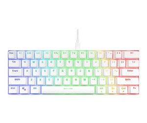 Tastatur - Deltaco GAMING mini mechanical keyboard (US) - Gamingtastatur - Amerikansk Engelsk - Hvit - GAM-075-W-US