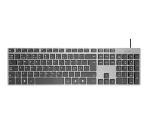 Tastatur - Deltaco Wired Keyboard Slim Design Dark Grey - Tastatur - Nordisk - Grå - TB-801