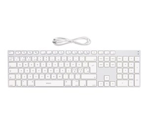 Tastatur - Deltaco Fullsize Bluetooth 3.0 Aluminum Keyboard Silver (Nordic) - Tastatur - Nordisk - Sølv - TB-402