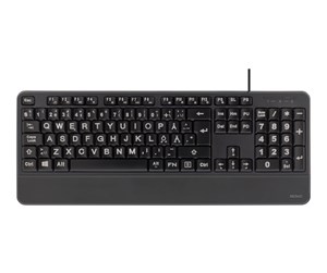 Tastatur - Deltaco Full-size Keyboard Blue LED Backlight (Nordic) - Tastatur - Nordisk - Svart - TB-701