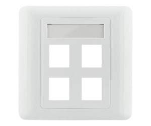 Tilbehør - Deltaco VR-228 Flush mount for Keystone 4-Ports White - VR-228