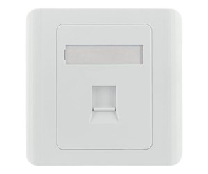 Tilbehør - Deltaco VR-226 Flush mount for Keystone 1 port dust hatch white - VR-226