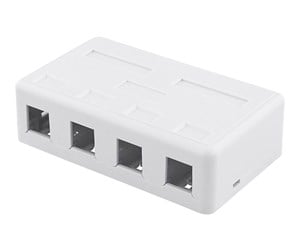 Tilbehør - Deltaco Surface Mount Box For Keystone 4 ports White - VR-224