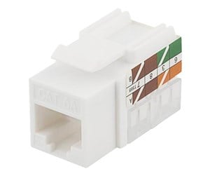 Tilbehør - Deltaco MD-124 Cat6A Keystone jack LSA/110 termination plastic toolless white (1-Pack) - MD-124