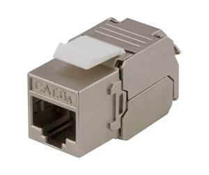 Tilbehør - Deltaco MD-121 Cat6A Shielded Keystone Jack Toolless Clamp Termination Plastic white/metal - MD-121