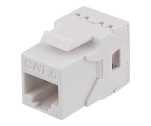 Tilbehør - Deltaco MD-118 Cat6 Keystone jack LSA/110 termination plastic 180 White - MD-118