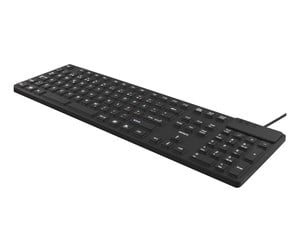 Tastatur - Deltaco Rubberized Keyboard Silicone Full Size (Nordic) - Tastatur - Nordisk - Svart - ST-IKB002