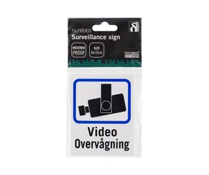 Videoovervåkningstilbehør - Deltaco Danish TV/Video surveillance sign in plastic 8x10cm (2-pack) - 20-025