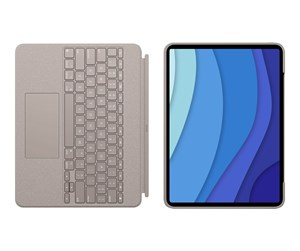 Tastatur - Logitech Combo Touch - keyboard and folio case - with trackpad - QWERTY - Italian - sand - Tastatur & Foliosett - Italiensk - Grå - 920-010220