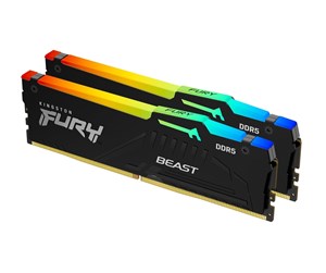 RAM - Kingston FURY Beast RGB DDR5-5200 - 16GB - CL40 - Dual Channel (2 pcs) - Intel XMP - Svart med RGB - KF552C40BBAK2-16