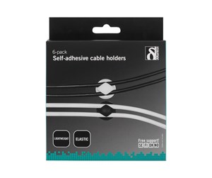 Tilbehør - Deltaco Cable Holder Self Adhesive 6-pack - CC-929