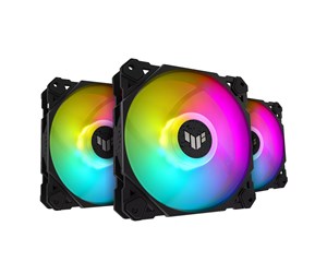 Kabinettvifte - ASUS TUF GAMING TF120 ARGB 3IN1 - Kabinettvifte - 120mm - Svart med RGB LED-lys - 29 dBA - 90DA0030-B09030