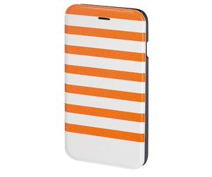 Mobil - Deksel og etui - Hama "Stripes" Booklet Case for Apple iPhone 6/6s orange/white - 138292