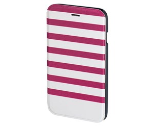 Mobil - Deksel og etui - Hama "Stripes" Booklet Case for Apple iPhone 6/6s magenta/white - 138290