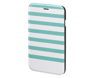 Mobil - Deksel og etui - Hama "Stripes" Booklet Case for Apple iPhone 6/6s turquoise/white - 138291