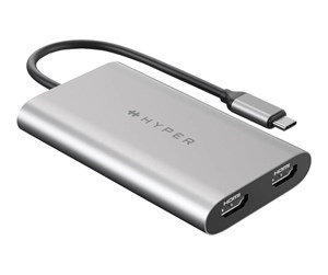 Skjermkabel - Hyper Drive USB-C To Duel HDMI Adapter - HDM1-GL