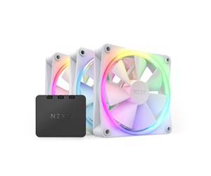 Kabinettvifte - NZXT F120 RGB 3-pack & RGB Controller - Hvit - Kabinettvifte - 120mm - Hvit med RGB-lys - 28 dBA - RF-R12TF-W1