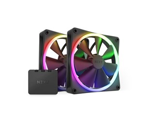 Kabinettvifte - NZXT F140 RGB 2-pack & RGB Controller - Black - Kabinettvifte - 140mm - Svart med RGB LED-lys - 33 dBA - RF-R14DF-B1