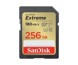 Minnekort - SanDisk Extreme SD - 180MB/s - 256GB - SDSDXVV-256G-GNCIN