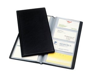 Skrivebordstilbehør - Esselte Business card book - for 60 x 95 mm - capacity: 128 cards - black - 56837