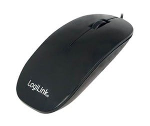 Mus - LogiLink Mouse optical black flat - Mus - Optisk - 3 knapper - Svart - ID0063