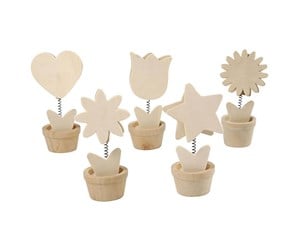 Hobbyartikler - Creativ Company Decorate your Wooden Memoclip Flower 10pcs. - 57477