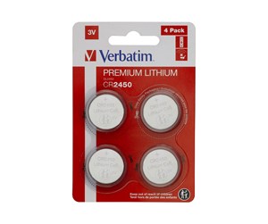 Batteri - Verbatim Lithium Battery CR2450 3V (4-Pack) - 49535