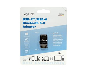 Nettverksadapter - LogiLink Bluetooth 5.0 adapter USB 3.2 USB-A and USB-C (1-Pack) - BT0054