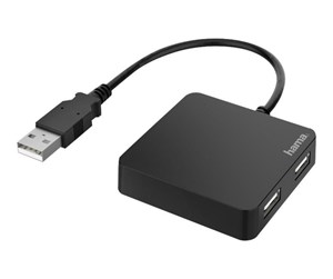 USB-hub - Hama hub - 4 ports USB-hub - 4 porter - Svart - 00200121